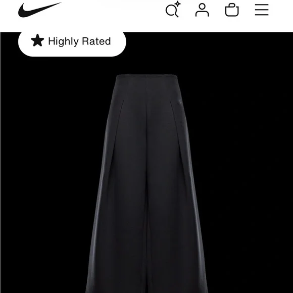 Nike Tech Black Wide-Leg Women's Pants with Subtle Logo - Picture 3 of 4